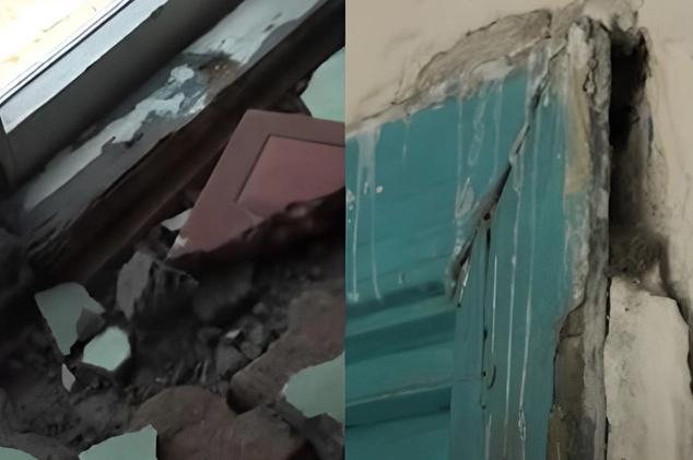 Lənkəranda qəzalı məktəb binası: Hər an uça bilər