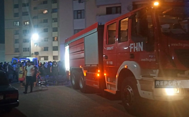 Sumqayıtda yaşayış binasında YANĞIN: Tüstüdən zəhərlənənlərin vəziyyəti açıqlandı