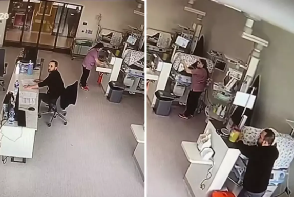 Həkimlər zəlzələ zamanı qaçmaq yerinə körpələri xilas etdilər - VİDEO