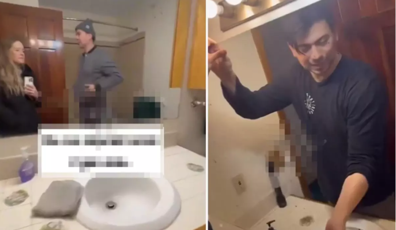 İnternetdən kirayələdikləri evin hamamında görün nə tapdılar - VİDEO