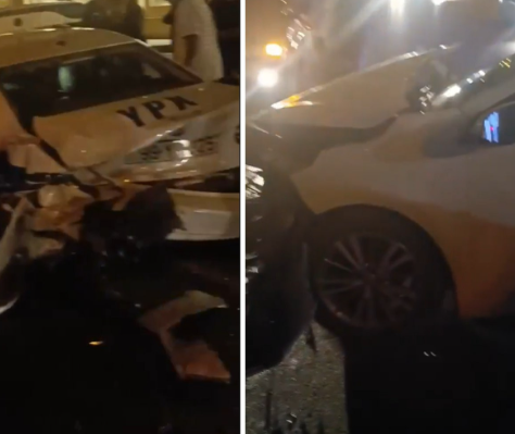 Aeroport yolunda qəza - Avtomobil yol kənarında dayanmış polis maşınına çırpıldı - VİDEO