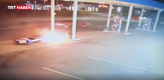 Avtomobil drift eləmək istəyərkən görün nə baş verdi - VİDEO